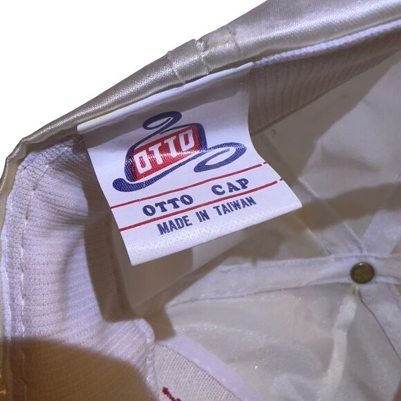 VTG The Heartbeat of America Embroidered Rope Nylon Slideback Men White Hat RARE - Picture 10 of 12